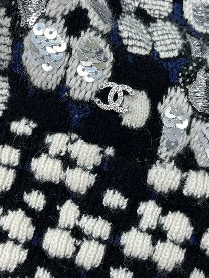 Chanel Sequin Floral Knit Sweater