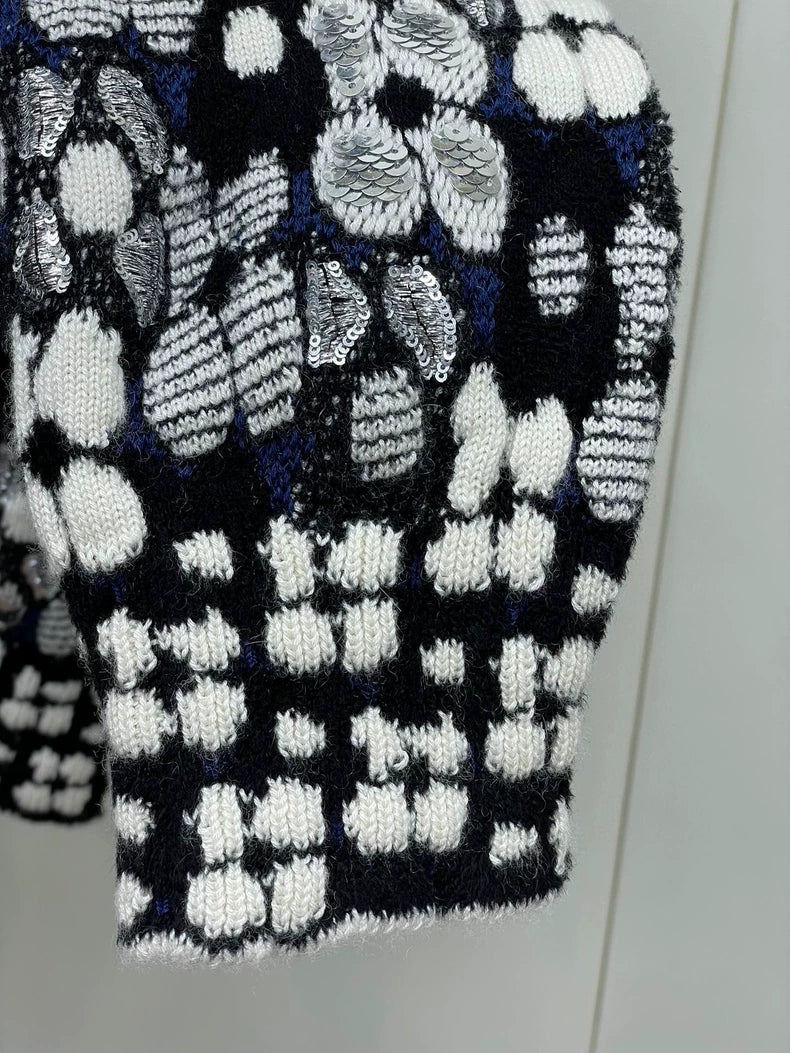Chanel Sequin Floral Knit Sweater