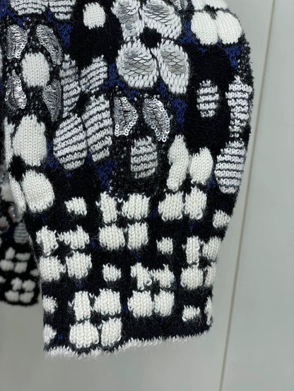 Chanel Sequin Floral Knit Sweater