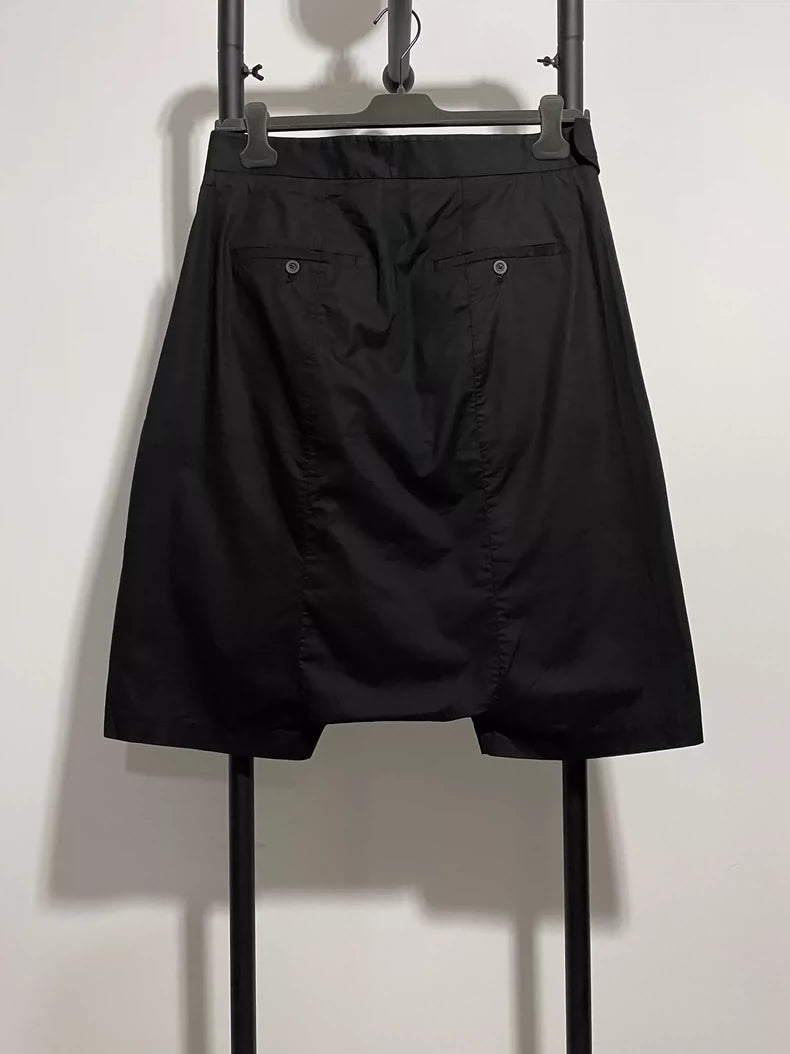 Rick Owens Black Asymmetric Shorts