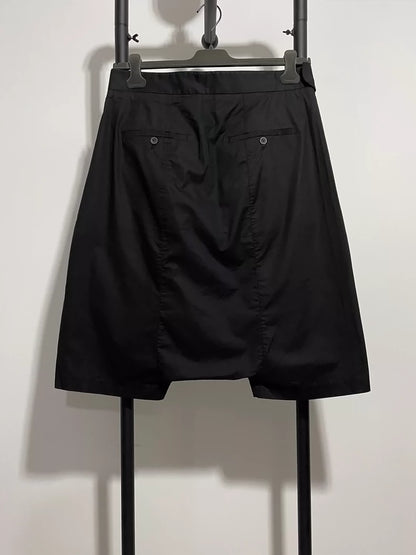 Rick Owens Black Asymmetric Shorts