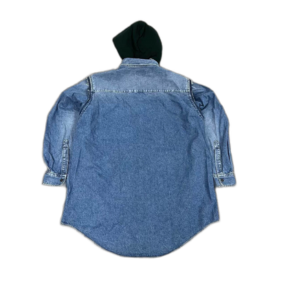 Balenciaga Denim Jacket With Green Hood