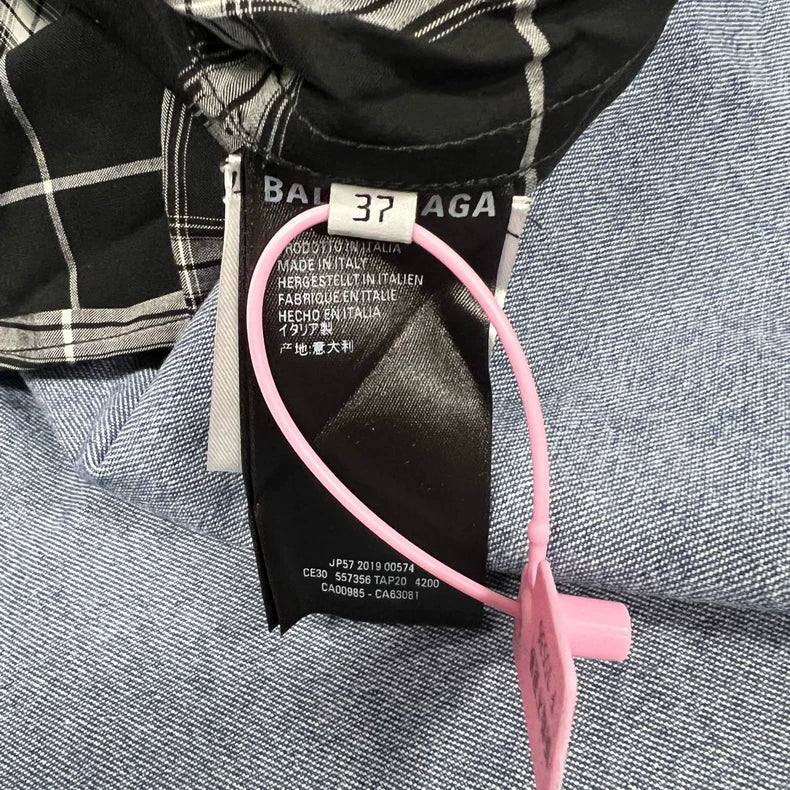 Balenciaga Denim Jacket With Green Hood