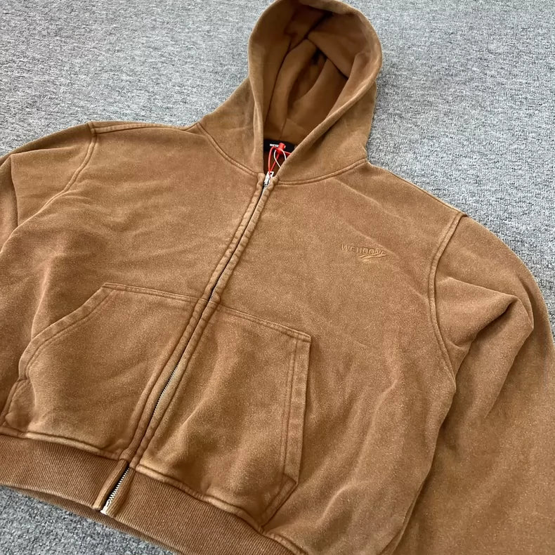 We11done Logo Zip-Up Hoodie