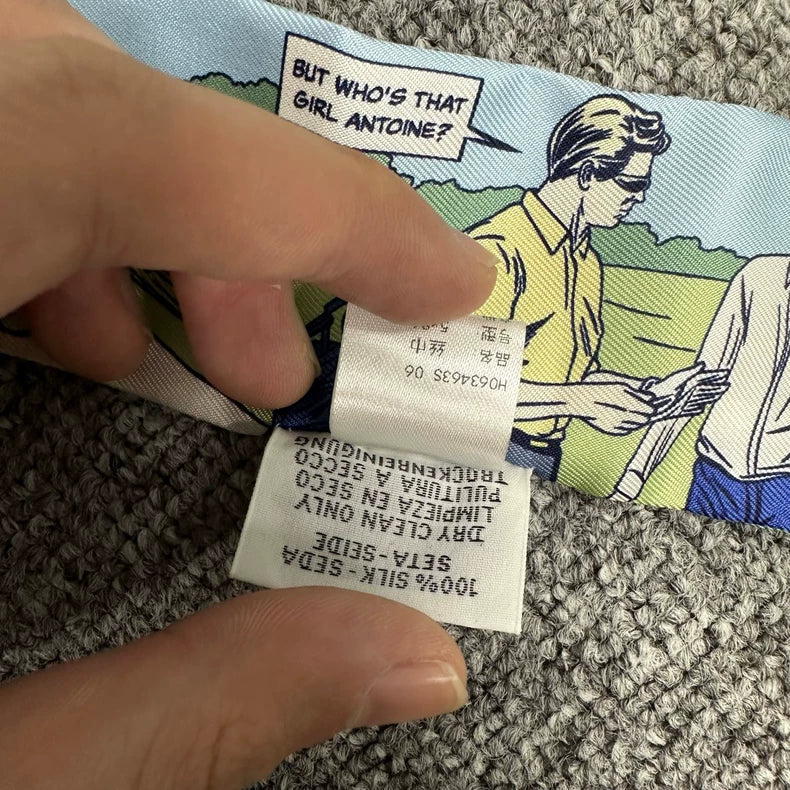 Hermes Silk Scarf with Comic Design