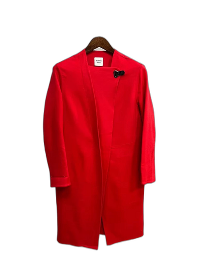Hermes Red Cashmere Coat Size 36