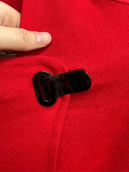 Hermes Red Cashmere Coat Size 36