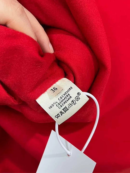 Hermes Red Cashmere Coat Size 36