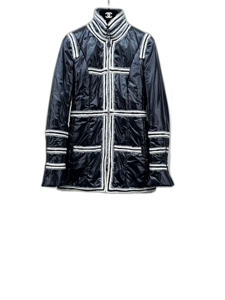 Chanel Black and White Padded Coat