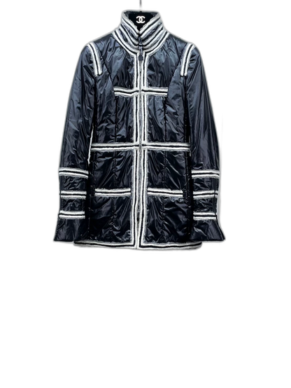 Chanel Black and White Padded Coat