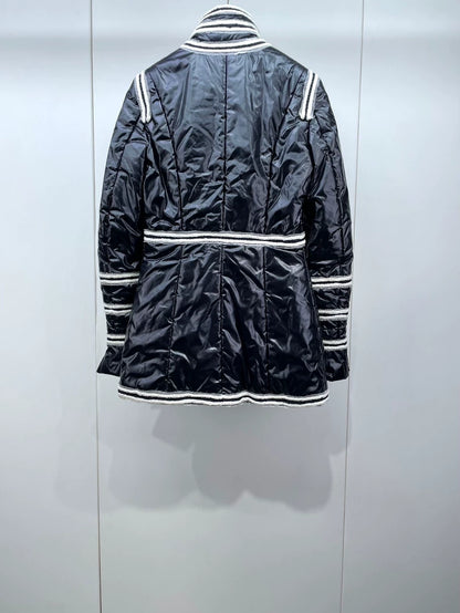 Chanel Black and White Padded Coat