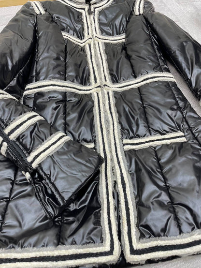 Chanel Black and White Padded Coat
