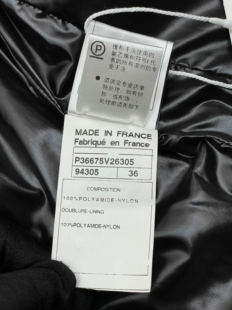 Chanel Black and White Padded Coat