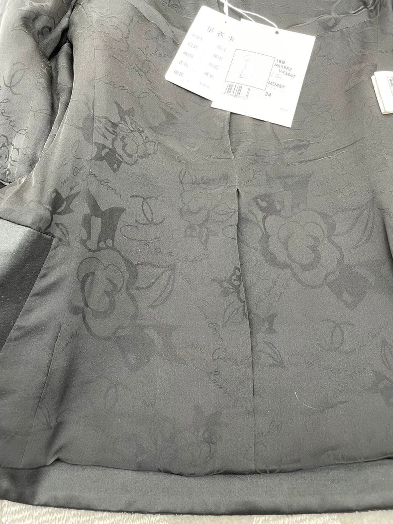 Chanel Black and White Padded Coat