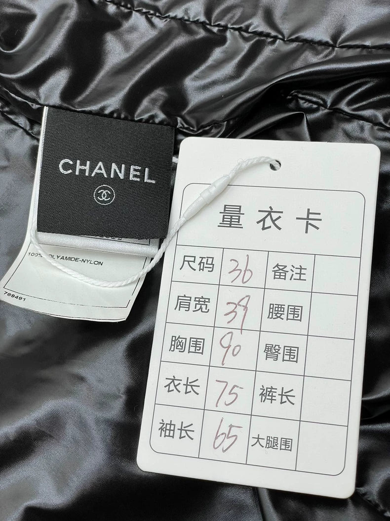 Chanel Black and White Padded Coat