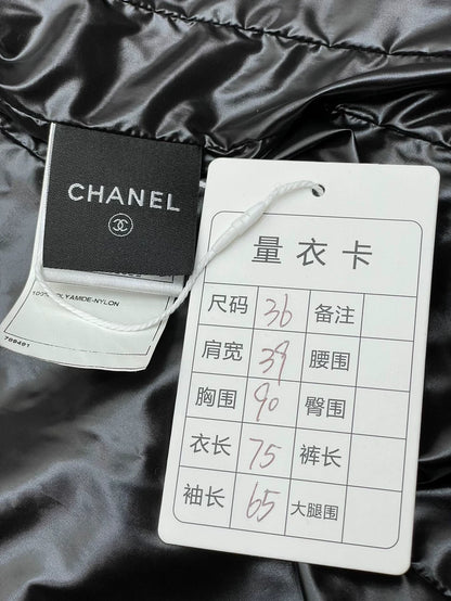 Chanel Black and White Padded Coat