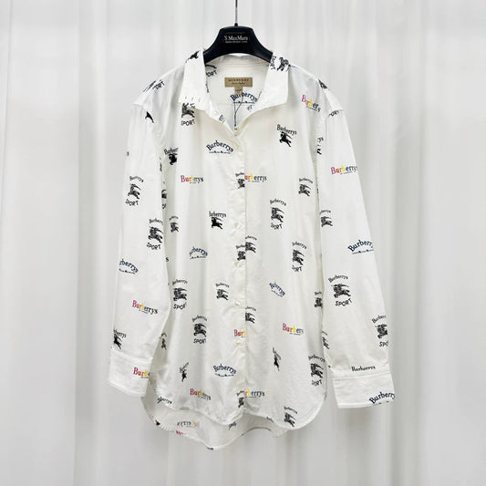 Burberry War Horse Letter All-over Print Shirt-yf