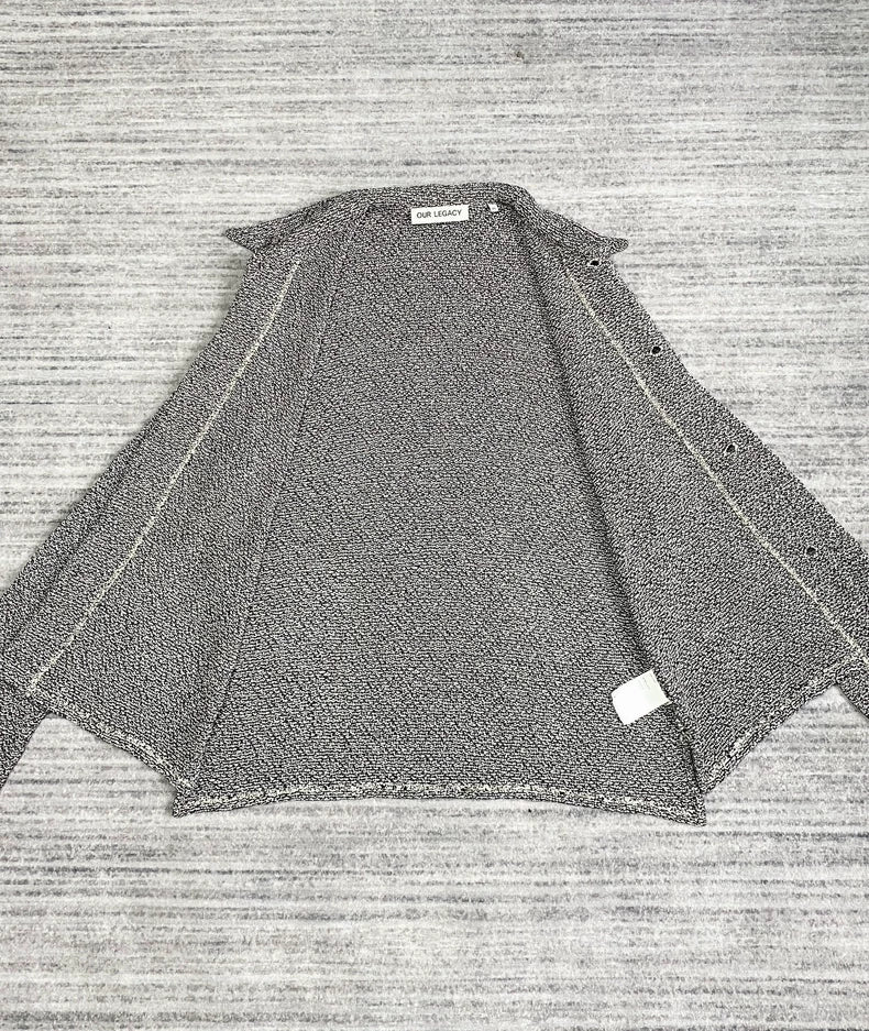 Our Legacy Snowflake Knit Cardigan Black White-zp