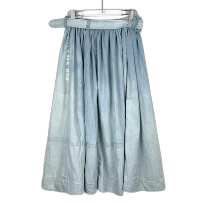 Prada Logo Print Gradient Long Skirt