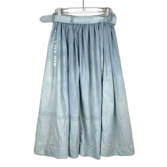 Prada Logo Print Gradient Long Skirt