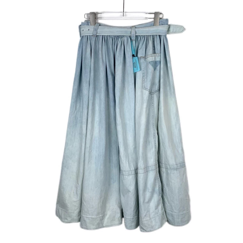 Prada Logo Print Gradient Long Skirt