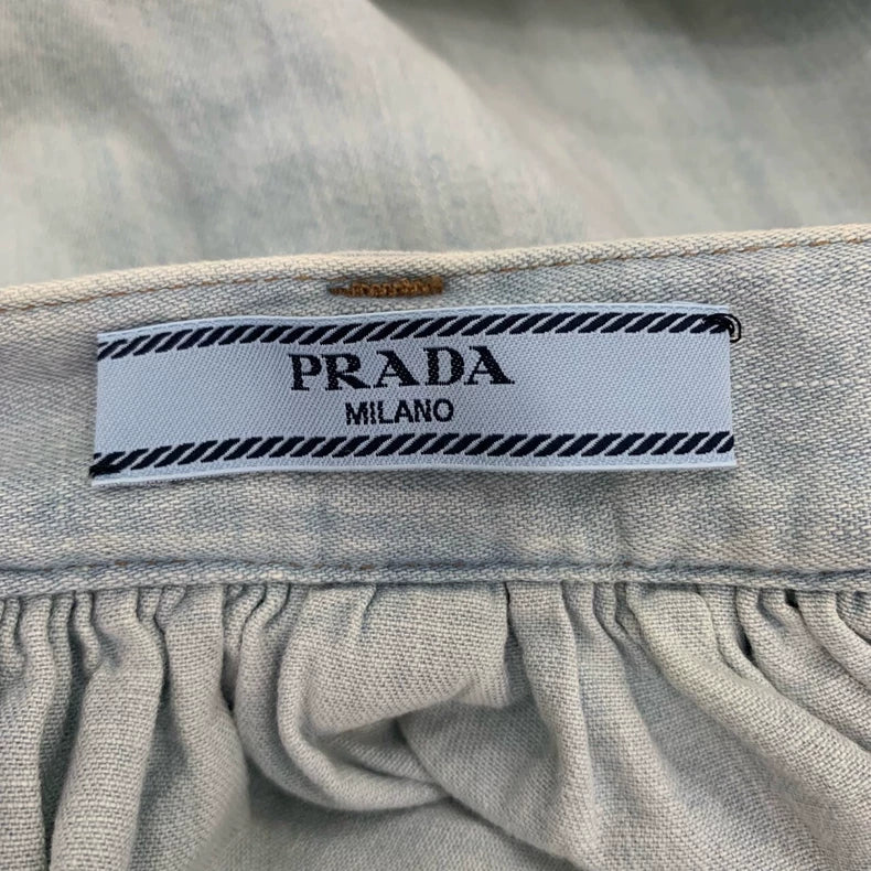 Prada Logo Print Gradient Long Skirt