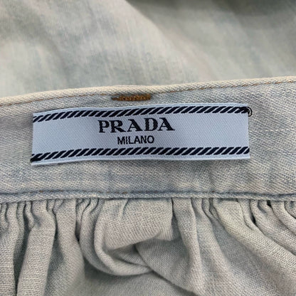 Prada Logo Print Gradient Long Skirt