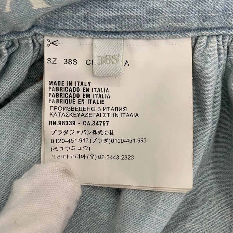 Prada Logo Print Gradient Long Skirt