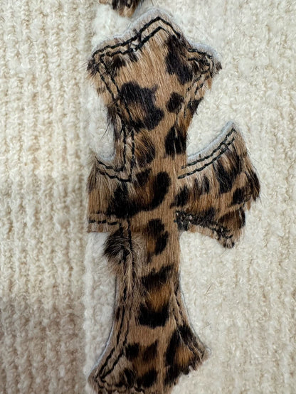 Chrome Hearts Leopard Patch Knit Sweater-yf