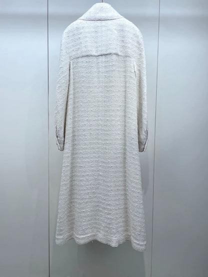 Chanel Long Pearl Embellished Coat