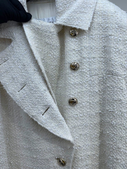 Chanel Long Pearl Embellished Coat