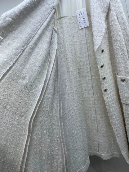 Chanel Long Pearl Embellished Coat