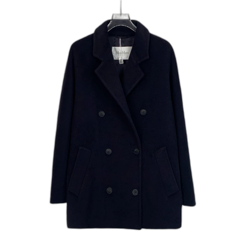 maxmara Navy Double-Breasted Coat M