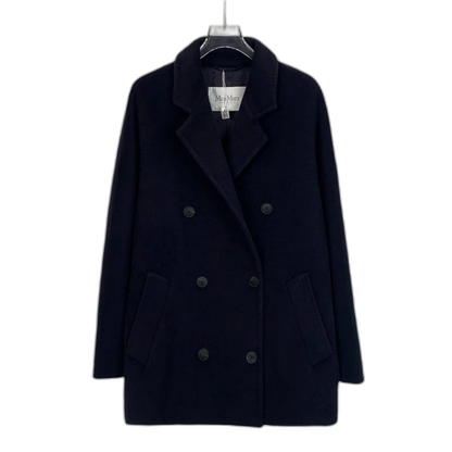 maxmara Navy Double-Breasted Coat M
