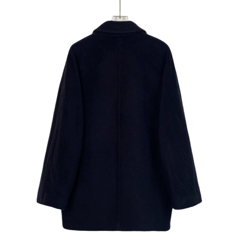 maxmara Navy Double-Breasted Coat M