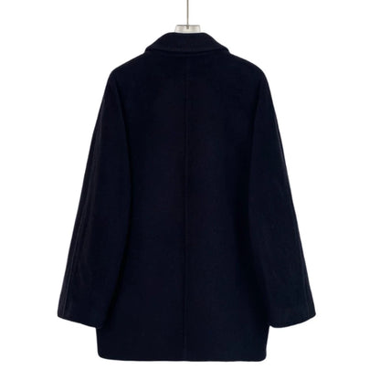 maxmara Navy Double-Breasted Coat M