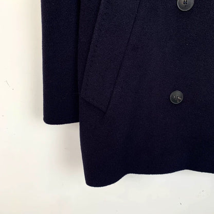 maxmara Navy Double-Breasted Coat M