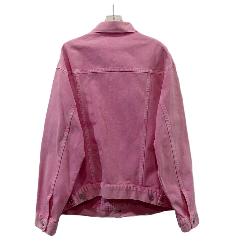 Pink Cotton Denim Jacket by Balenciaga