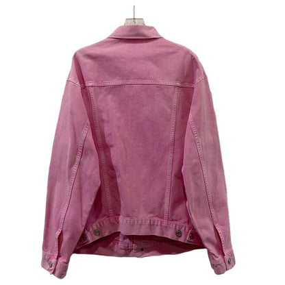 Pink Cotton Denim Jacket by Balenciaga