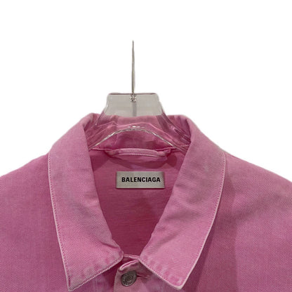 Pink Cotton Denim Jacket by Balenciaga