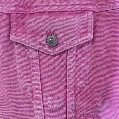 Pink Cotton Denim Jacket by Balenciaga