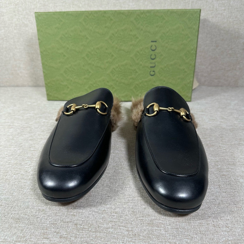 Gucci Black Lambskin Flat Mules for Men 0079