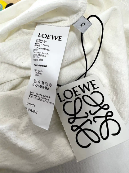 Loewe Summer White Cotton Printed T-Shirt 0089