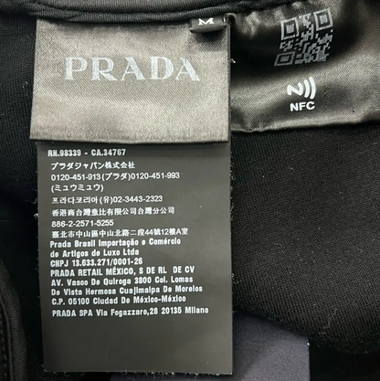Prada Black Cotton Logo Casual Pants
