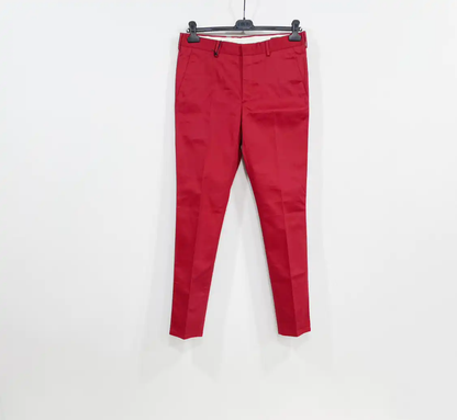 Prada Red Cotton Casual Men's Pants