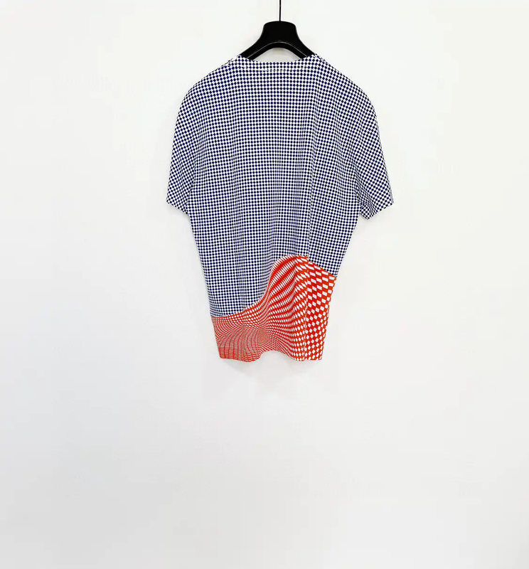 Prada Men's Cotton Check T-Shirt in Navy