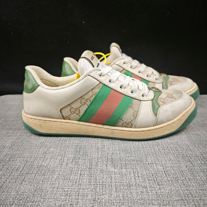Gucci Screener Distressed Sneakers in Green 0079
