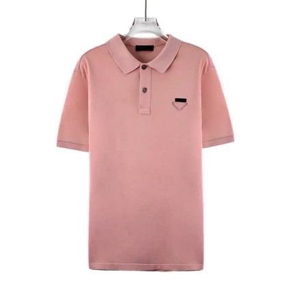 Prada Men's Pink Cotton Polo Shirt