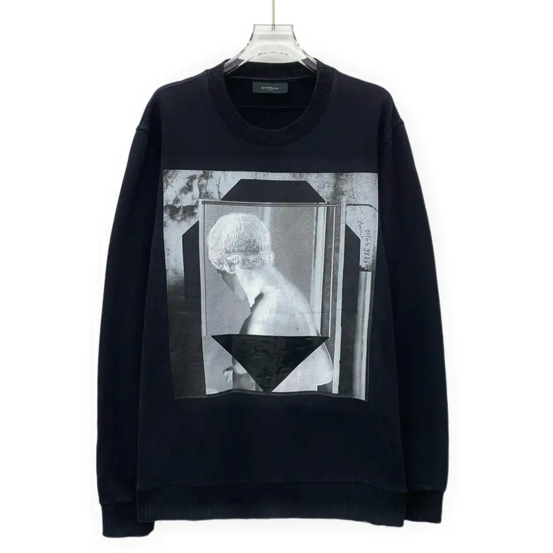 Givenchy Black Cotton Graphic Long Sleeve Sweatshirt 0089