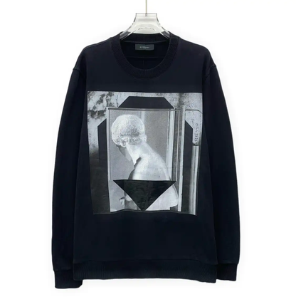 Givenchy Black Cotton Graphic Long Sleeve Sweatshirt 0089